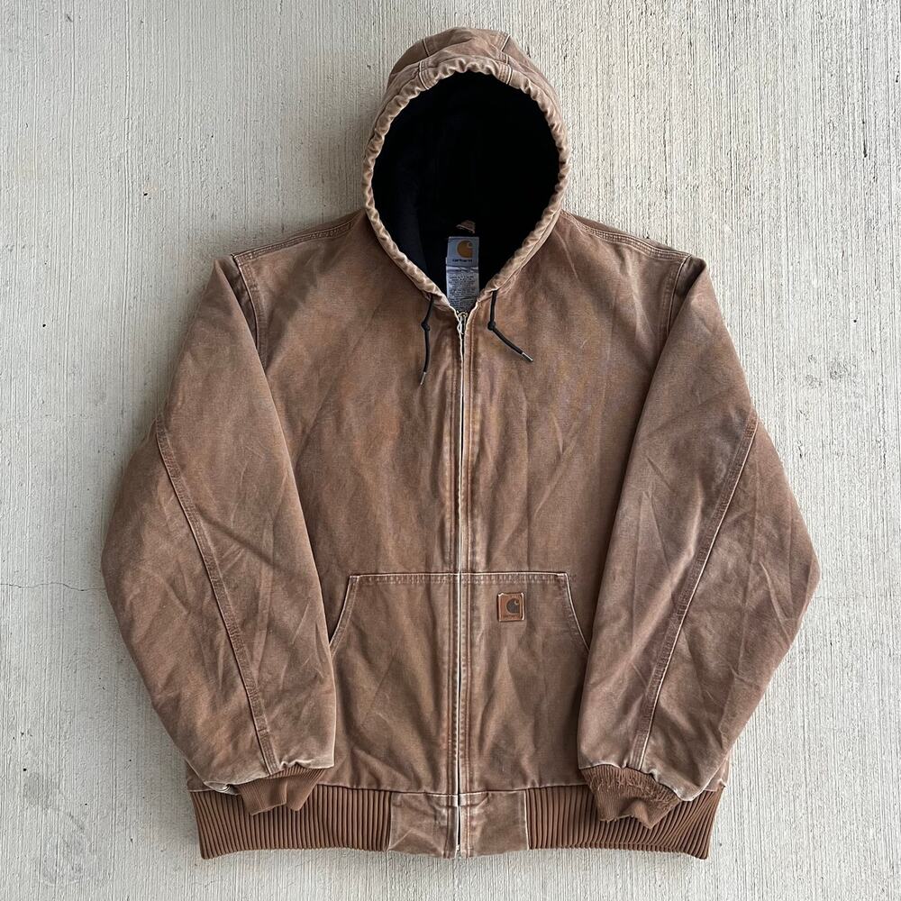 Carhartt J130 BRN brown hooded work wear jacket